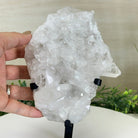 Super Quality Clear Quartz Cluster, Metal Stand, 3.1 lbs & 8.8" Tall 5495 - 0082 - Brazil GemsBrazil GemsSuper Quality Clear Quartz Cluster, Metal Stand, 3.1 lbs & 8.8" Tall 5495 - 0082Clusters on Fixed Bases5495 - 0082