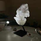 Super Quality Clear Quartz Cluster, Metal Stand, 3.1 lbs & 8.8" Tall 5495 - 0082 - Brazil GemsBrazil GemsSuper Quality Clear Quartz Cluster, Metal Stand, 3.1 lbs & 8.8" Tall 5495 - 0082Clusters on Fixed Bases5495 - 0082