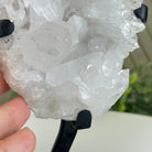 Super Quality Clear Quartz Cluster, Metal Stand, 3.1 lbs & 8.8" Tall 5495 - 0082 - Brazil GemsBrazil GemsSuper Quality Clear Quartz Cluster, Metal Stand, 3.1 lbs & 8.8" Tall 5495 - 0082Clusters on Fixed Bases5495 - 0082
