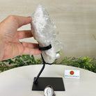 Super Quality Clear Quartz Cluster, Metal Stand, 3.1 lbs & 8.8" Tall 5495 - 0082 - Brazil GemsBrazil GemsSuper Quality Clear Quartz Cluster, Metal Stand, 3.1 lbs & 8.8" Tall 5495 - 0082Clusters on Fixed Bases5495 - 0082