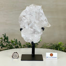 Super Quality Clear Quartz Cluster, Metal Stand, 3.1 lbs & 8.8" Tall 5495 - 0082 - Brazil GemsBrazil GemsSuper Quality Clear Quartz Cluster, Metal Stand, 3.1 lbs & 8.8" Tall 5495 - 0082Clusters on Fixed Bases5495 - 0082