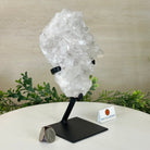 Super Quality Clear Quartz Cluster, Metal Stand, 3.1 lbs & 8.8" Tall 5495 - 0082 - Brazil GemsBrazil GemsSuper Quality Clear Quartz Cluster, Metal Stand, 3.1 lbs & 8.8" Tall 5495 - 0082Clusters on Fixed Bases5495 - 0082