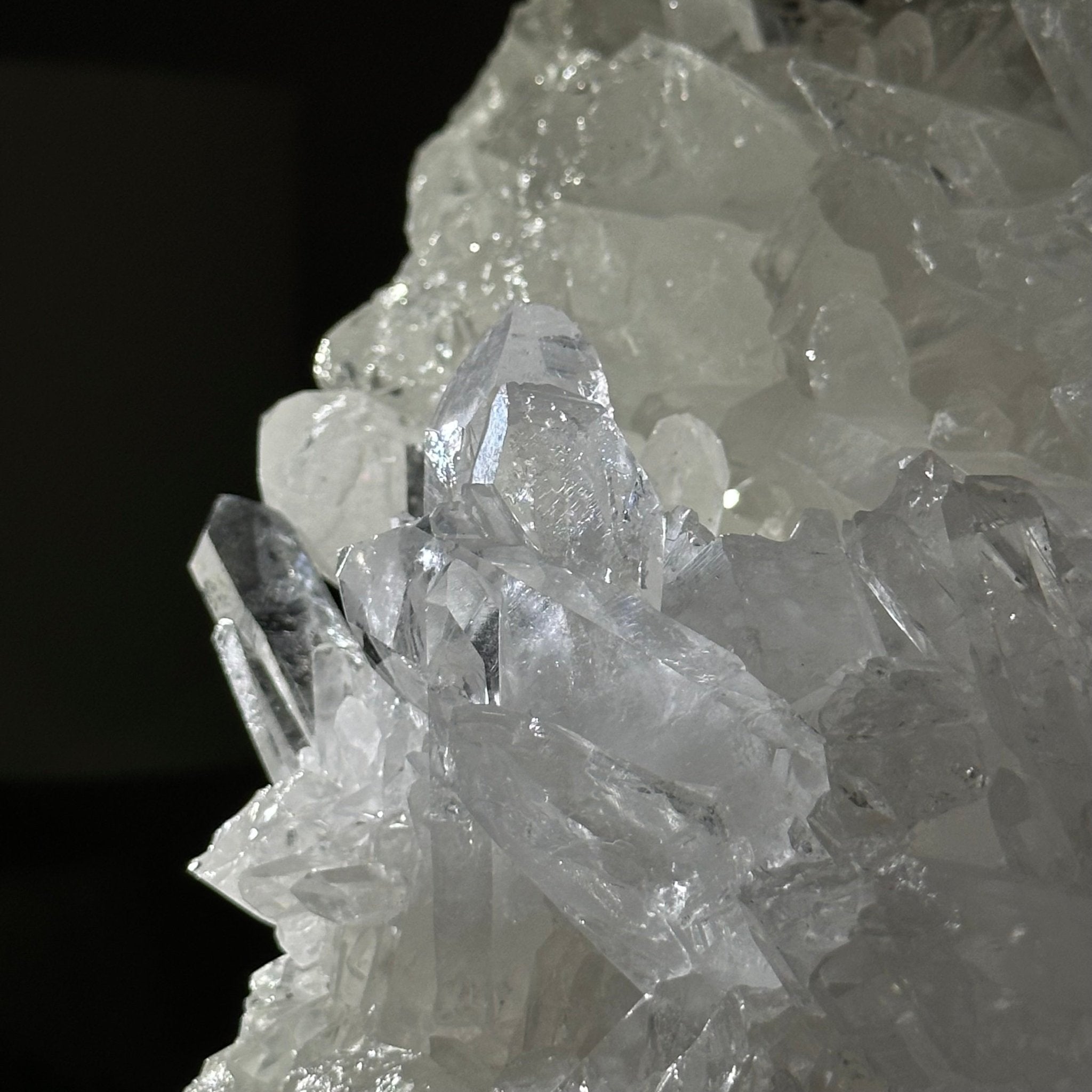 Super Quality Clear Quartz Cluster, Metal Stand, 33.7 lbs & 15.7" Tall 5495 - 0099 - Brazil GemsBrazil GemsSuper Quality Clear Quartz Cluster, Metal Stand, 33.7 lbs & 15.7" Tall 5495 - 0099Clusters on Fixed Bases5495 - 0099