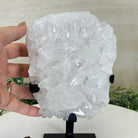Super Quality Clear Quartz Cluster, Metal Stand, 4.1 lbs & 8.5" Tall 5495 - 0088 - Brazil GemsBrazil GemsSuper Quality Clear Quartz Cluster, Metal Stand, 4.1 lbs & 8.5" Tall 5495 - 0088Clusters on Fixed Bases5495 - 0088