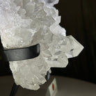 Super Quality Clear Quartz Cluster, Metal Stand, 4.1 lbs & 8.5" Tall 5495 - 0088 - Brazil GemsBrazil GemsSuper Quality Clear Quartz Cluster, Metal Stand, 4.1 lbs & 8.5" Tall 5495 - 0088Clusters on Fixed Bases5495 - 0088