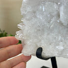 Super Quality Clear Quartz Cluster, Metal Stand, 4.2 lbs & 7.6" Tall 5495 - 0089 - Brazil GemsBrazil GemsSuper Quality Clear Quartz Cluster, Metal Stand, 4.2 lbs & 7.6" Tall 5495 - 0089Clusters on Fixed Bases5495 - 0089