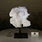 Super Quality Clear Quartz Cluster, Metal Stand, 4.2 lbs & 7.6" Tall 5495 - 0089 - Brazil GemsBrazil GemsSuper Quality Clear Quartz Cluster, Metal Stand, 4.2 lbs & 7.6" Tall 5495 - 0089Clusters on Fixed Bases5495 - 0089