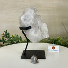 Super Quality Clear Quartz Cluster, Metal Stand, 4.2 lbs & 7.6" Tall 5495 - 0089 - Brazil GemsBrazil GemsSuper Quality Clear Quartz Cluster, Metal Stand, 4.2 lbs & 7.6" Tall 5495 - 0089Clusters on Fixed Bases5495 - 0089