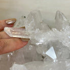 Super Quality Clear Quartz Cluster, Metal Stand, 6.1 lbs & 6.2" Tall 5495 - 0098 - Brazil GemsBrazil GemsSuper Quality Clear Quartz Cluster, Metal Stand, 6.1 lbs & 6.2" Tall 5495 - 0098Clusters on Fixed Bases5495 - 0098