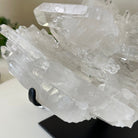 Super Quality Clear Quartz Cluster, Metal Stand, 6.1 lbs & 6.2" Tall 5495 - 0098 - Brazil GemsBrazil GemsSuper Quality Clear Quartz Cluster, Metal Stand, 6.1 lbs & 6.2" Tall 5495 - 0098Clusters on Fixed Bases5495 - 0098