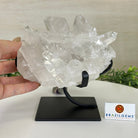 Super Quality Clear Quartz Cluster, Metal Stand, 6.1 lbs & 6.2" Tall 5495 - 0098 - Brazil GemsBrazil GemsSuper Quality Clear Quartz Cluster, Metal Stand, 6.1 lbs & 6.2" Tall 5495 - 0098Clusters on Fixed Bases5495 - 0098