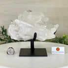 Super Quality Clear Quartz Cluster, Metal Stand, 6.1 lbs & 6.2" Tall 5495 - 0098 - Brazil GemsBrazil GemsSuper Quality Clear Quartz Cluster, Metal Stand, 6.1 lbs & 6.2" Tall 5495 - 0098Clusters on Fixed Bases5495 - 0098