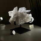 Super Quality Clear Quartz Cluster, Metal Stand, 6.1 lbs & 6.2" Tall 5495 - 0098 - Brazil GemsBrazil GemsSuper Quality Clear Quartz Cluster, Metal Stand, 6.1 lbs & 6.2" Tall 5495 - 0098Clusters on Fixed Bases5495 - 0098