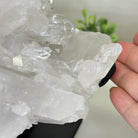 Super Quality Clear Quartz Cluster, Metal Stand, 6.1 lbs & 6.2" Tall 5495 - 0098 - Brazil GemsBrazil GemsSuper Quality Clear Quartz Cluster, Metal Stand, 6.1 lbs & 6.2" Tall 5495 - 0098Clusters on Fixed Bases5495 - 0098