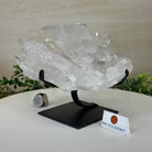 Super Quality Clear Quartz Cluster, Metal Stand, 6.1 lbs & 6.2" Tall 5495 - 0098 - Brazil GemsBrazil GemsSuper Quality Clear Quartz Cluster, Metal Stand, 6.1 lbs & 6.2" Tall 5495 - 0098Clusters on Fixed Bases5495 - 0098