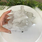 Super Quality Clear Quartz Cluster, Metal Stand, 6.1 lbs & 6.2" Tall 5495 - 0098 - Brazil GemsBrazil GemsSuper Quality Clear Quartz Cluster, Metal Stand, 6.1 lbs & 6.2" Tall 5495 - 0098Clusters on Fixed Bases5495 - 0098