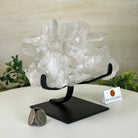 Super Quality Clear Quartz Cluster, Metal Stand, 6.1 lbs & 6.2" Tall 5495 - 0098 - Brazil GemsBrazil GemsSuper Quality Clear Quartz Cluster, Metal Stand, 6.1 lbs & 6.2" Tall 5495 - 0098Clusters on Fixed Bases5495 - 0098