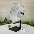 Super Quality Clear Quartz Cluster, Metal Stand, 6.1 lbs & 9.3" Tall 5495 - 0097 - Brazil GemsBrazil GemsSuper Quality Clear Quartz Cluster, Metal Stand, 6.1 lbs & 9.3" Tall 5495 - 0097Clusters on Fixed Bases5495 - 0097