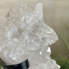 Super Quality Clear Quartz Cluster, Metal Stand, 6.1 lbs & 9.3" Tall 5495 - 0097 - Brazil GemsBrazil GemsSuper Quality Clear Quartz Cluster, Metal Stand, 6.1 lbs & 9.3" Tall 5495 - 0097Clusters on Fixed Bases5495 - 0097