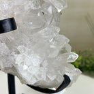 Super Quality Clear Quartz Cluster, Metal Stand, 6.1 lbs & 9.3" Tall 5495 - 0097 - Brazil GemsBrazil GemsSuper Quality Clear Quartz Cluster, Metal Stand, 6.1 lbs & 9.3" Tall 5495 - 0097Clusters on Fixed Bases5495 - 0097