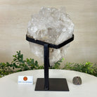 Super Quality Clear Quartz Cluster, Metal Stand, 6.1 lbs & 9.3" Tall 5495 - 0097 - Brazil GemsBrazil GemsSuper Quality Clear Quartz Cluster, Metal Stand, 6.1 lbs & 9.3" Tall 5495 - 0097Clusters on Fixed Bases5495 - 0097