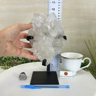 Super Quality Clear Quartz Cluster, Metal Stand, 6.1 lbs & 9.3" Tall 5495 - 0097 - Brazil GemsBrazil GemsSuper Quality Clear Quartz Cluster, Metal Stand, 6.1 lbs & 9.3" Tall 5495 - 0097Clusters on Fixed Bases5495 - 0097