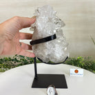 Super Quality Clear Quartz Cluster, Metal Stand, 6.1 lbs & 9.3" Tall 5495 - 0097 - Brazil GemsBrazil GemsSuper Quality Clear Quartz Cluster, Metal Stand, 6.1 lbs & 9.3" Tall 5495 - 0097Clusters on Fixed Bases5495 - 0097