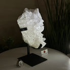 Super Quality Clear Quartz Cluster, Metal Stand, 6.1 lbs & 9.3" Tall 5495 - 0097 - Brazil GemsBrazil GemsSuper Quality Clear Quartz Cluster, Metal Stand, 6.1 lbs & 9.3" Tall 5495 - 0097Clusters on Fixed Bases5495 - 0097