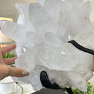 Super Quality Clear Quartz Cluster, Metal Stand, 63.9 lbs & 18.6" Tall 5495 - 0102 - Brazil GemsBrazil GemsSuper Quality Clear Quartz Cluster, Metal Stand, 63.9 lbs & 18.6" Tall 5495 - 0102Clusters on Fixed Bases5495 - 0102
