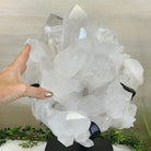 Super Quality Clear Quartz Cluster, Metal Stand, 63.9 lbs & 18.6" Tall 5495 - 0102 - Brazil GemsBrazil GemsSuper Quality Clear Quartz Cluster, Metal Stand, 63.9 lbs & 18.6" Tall 5495 - 0102Clusters on Fixed Bases5495 - 0102