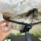 Super Quality Clear Quartz Cluster, Metal Stand, 63.9 lbs & 18.6" Tall 5495 - 0102 - Brazil GemsBrazil GemsSuper Quality Clear Quartz Cluster, Metal Stand, 63.9 lbs & 18.6" Tall 5495 - 0102Clusters on Fixed Bases5495 - 0102