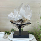 Super Quality Clear Quartz Cluster, Metal Stand, 63.9 lbs & 18.6" Tall 5495 - 0102 - Brazil GemsBrazil GemsSuper Quality Clear Quartz Cluster, Metal Stand, 63.9 lbs & 18.6" Tall 5495 - 0102Clusters on Fixed Bases5495 - 0102