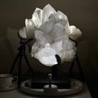 Super Quality Clear Quartz Cluster, Metal Stand, 63.9 lbs & 18.6" Tall 5495 - 0102 - Brazil GemsBrazil GemsSuper Quality Clear Quartz Cluster, Metal Stand, 63.9 lbs & 18.6" Tall 5495 - 0102Clusters on Fixed Bases5495 - 0102