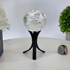 Super Quality Clear Quartz Sphere on a Metal Base, 0.6 lbs & 4.9" Tall #5631 - 0014 - Brazil GemsBrazil GemsSuper Quality Clear Quartz Sphere on a Metal Base, 0.6 lbs & 4.9" Tall #5631 - 0014Spheres5631 - 0014