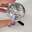 Super Quality Clear Quartz Sphere on a Metal Base, 0.6 lbs & 4.9" Tall #5631 - 0014 - Brazil GemsBrazil GemsSuper Quality Clear Quartz Sphere on a Metal Base, 0.6 lbs & 4.9" Tall #5631 - 0014Spheres5631 - 0014