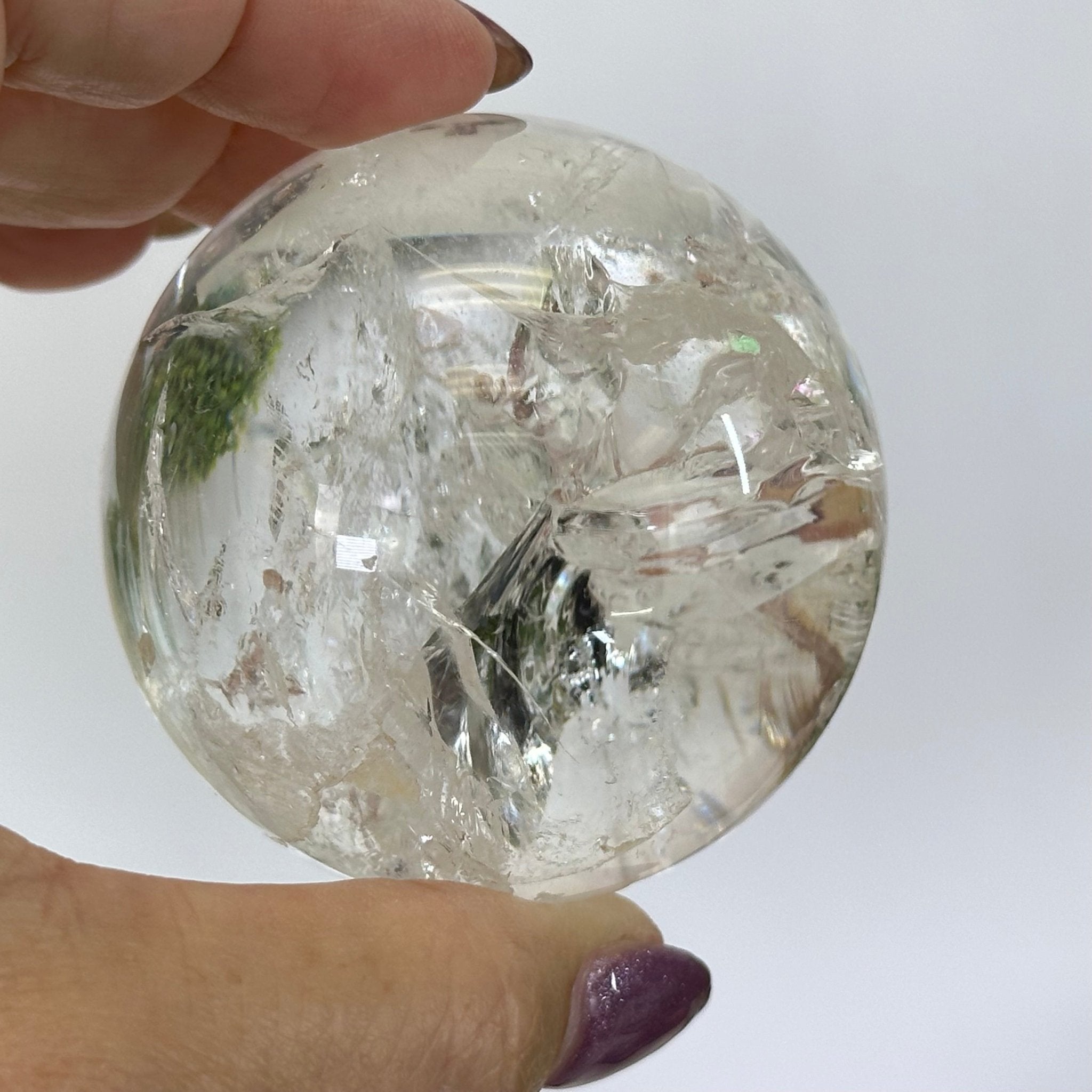 Super Quality Clear Quartz Sphere on a Metal Base, 0.6 lbs & 4.9" Tall #5631 - 0014 - Brazil GemsBrazil GemsSuper Quality Clear Quartz Sphere on a Metal Base, 0.6 lbs & 4.9" Tall #5631 - 0014Spheres5631 - 0014