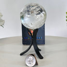 Super Quality Clear Quartz Sphere on a Metal Base, 0.7 lbs & 5" Tall #5631 - 0015 - Brazil GemsBrazil GemsSuper Quality Clear Quartz Sphere on a Metal Base, 0.7 lbs & 5" Tall #5631 - 0015Spheres5631 - 0015