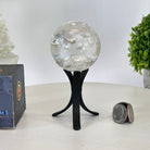 Super Quality Clear Quartz Sphere on a Metal Base, 0.7 lbs & 5" Tall #5631 - 0015 - Brazil GemsBrazil GemsSuper Quality Clear Quartz Sphere on a Metal Base, 0.7 lbs & 5" Tall #5631 - 0015Spheres5631 - 0015