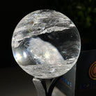 Super Quality Clear Quartz Sphere on a Metal Base, 0.7 lbs & 5" Tall #5631 - 0015 - Brazil GemsBrazil GemsSuper Quality Clear Quartz Sphere on a Metal Base, 0.7 lbs & 5" Tall #5631 - 0015Spheres5631 - 0015