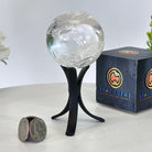 Super Quality Clear Quartz Sphere on a Metal Base, 0.7 lbs & 5" Tall #5631 - 0015 - Brazil GemsBrazil GemsSuper Quality Clear Quartz Sphere on a Metal Base, 0.7 lbs & 5" Tall #5631 - 0015Spheres5631 - 0015