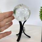 Super Quality Clear Quartz Sphere on a Metal Base, 0.7 lbs & 5" Tall #5631 - 0015 - Brazil GemsBrazil GemsSuper Quality Clear Quartz Sphere on a Metal Base, 0.7 lbs & 5" Tall #5631 - 0015Spheres5631 - 0015