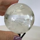 Super Quality Clear Quartz Sphere on a Metal Base, 0.7 lbs & 5.1" Tall #5631 - 0016 - Brazil GemsBrazil GemsSuper Quality Clear Quartz Sphere on a Metal Base, 0.7 lbs & 5.1" Tall #5631 - 0016Spheres5631 - 0016