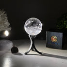 Super Quality Clear Quartz Sphere on a Metal Base, 0.7 lbs & 5.1" Tall #5631 - 0016 - Brazil GemsBrazil GemsSuper Quality Clear Quartz Sphere on a Metal Base, 0.7 lbs & 5.1" Tall #5631 - 0016Spheres5631 - 0016