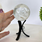 Super Quality Clear Quartz Sphere on a Metal Base, 0.7 lbs & 5.1" Tall #5631 - 0016 - Brazil GemsBrazil GemsSuper Quality Clear Quartz Sphere on a Metal Base, 0.7 lbs & 5.1" Tall #5631 - 0016Spheres5631 - 0016