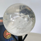 Super Quality Clear Quartz Sphere on a Metal Base, 0.7 lbs & 5.1" Tall #5631 - 0016 - Brazil GemsBrazil GemsSuper Quality Clear Quartz Sphere on a Metal Base, 0.7 lbs & 5.1" Tall #5631 - 0016Spheres5631 - 0016