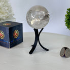 Super Quality Clear Quartz Sphere on a Metal Base, 0.8 lbs & 5.1" Tall #5631 - 0017 - Brazil GemsBrazil GemsSuper Quality Clear Quartz Sphere on a Metal Base, 0.8 lbs & 5.1" Tall #5631 - 0017Spheres5631 - 0017