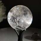 Super Quality Clear Quartz Sphere on a Metal Base, 0.8 lbs & 5.1" Tall #5631 - 0017 - Brazil GemsBrazil GemsSuper Quality Clear Quartz Sphere on a Metal Base, 0.8 lbs & 5.1" Tall #5631 - 0017Spheres5631 - 0017