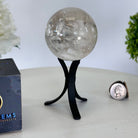 Super Quality Clear Quartz Sphere on a Metal Base, 0.8 lbs & 5.1" Tall #5631 - 0017 - Brazil GemsBrazil GemsSuper Quality Clear Quartz Sphere on a Metal Base, 0.8 lbs & 5.1" Tall #5631 - 0017Spheres5631 - 0017