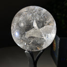 Super Quality Clear Quartz Sphere on a Metal Base, 0.8 lbs & 5.1" Tall #5631 - 0017 - Brazil GemsBrazil GemsSuper Quality Clear Quartz Sphere on a Metal Base, 0.8 lbs & 5.1" Tall #5631 - 0017Spheres5631 - 0017