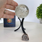 Super Quality Clear Quartz Sphere on a Metal Base, 0.8 lbs & 5.1" Tall #5631 - 0017 - Brazil GemsBrazil GemsSuper Quality Clear Quartz Sphere on a Metal Base, 0.8 lbs & 5.1" Tall #5631 - 0017Spheres5631 - 0017